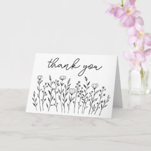 Tarjeta GRACIAS Wildflowers Simple Personalizado