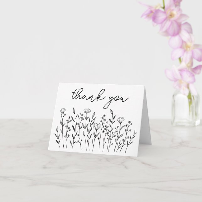 Tarjeta GRACIAS Wildflowers Simple Personalizado (Orquídea)