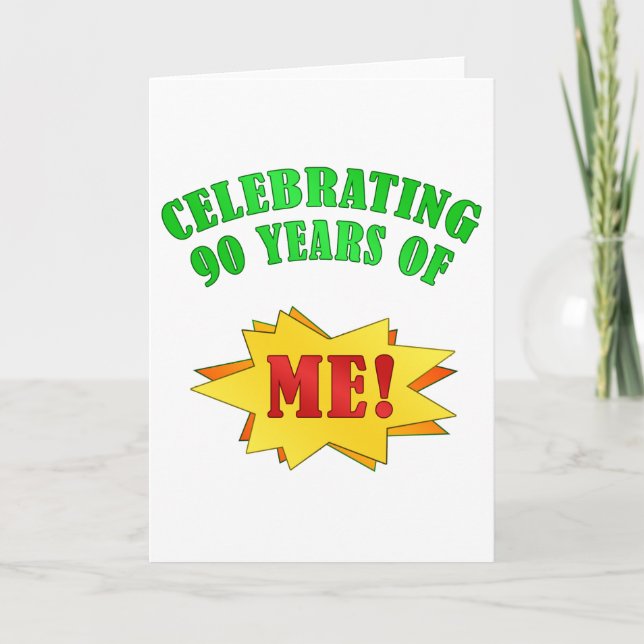 Tarjeta Graciosa Actitud 90 Regalos de Cumpleaños (Anverso)