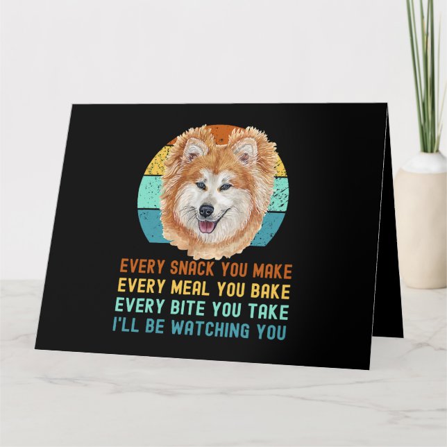 Tarjeta Graciosa Akita Inu o Perro Kuma Inu Cada Mamá (Anverso)