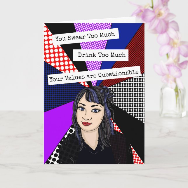 Tarjeta Graciosa amistad sarcástica (Orquídea)