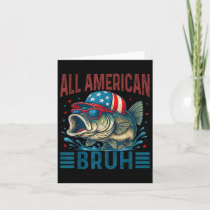 Tarjeta Graciosa Bandera Bruh Americana 4 De Julio Patriót