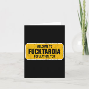 Tarjeta Graciosa Bienvenida Al Rótulo Del Humor Sarcástico