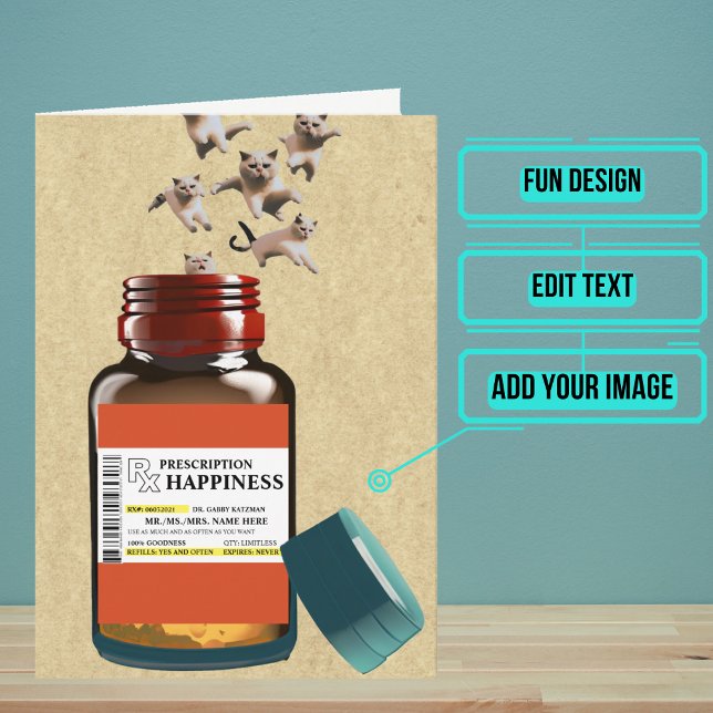 Tarjeta Graciosa botella de la receta de gatos Cumpleaños (This is truly a unique and funny card that will warm the hearts of your loved ones. )