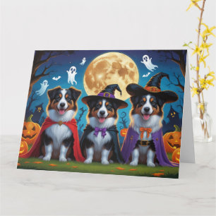 Tarjeta Graciosa calabaza de los perros pastores australia