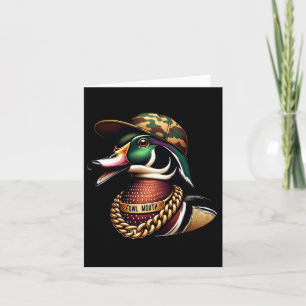 Tarjeta Graciosa camiseta de cazador de pato lanza cacería