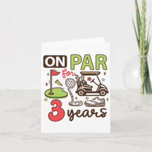 Tarjeta Graciosa camiseta de golf de cumpleaños de 3 años 