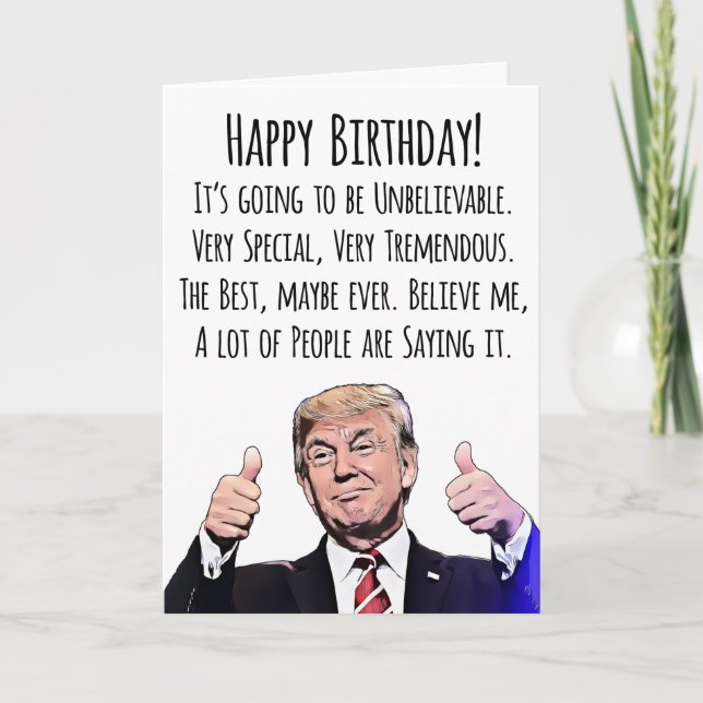 Tarjeta Graciosa carta de cumpleaños de Trump Humor políti (Anverso)