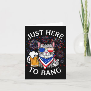 Tarjeta Graciosa Cerveza 4 De Julio Gato Amante Justo Aquí