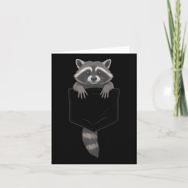 Tarjeta Graciosa Cesta De Raccoon Para Hombres Mujeres Niñ (Anverso)