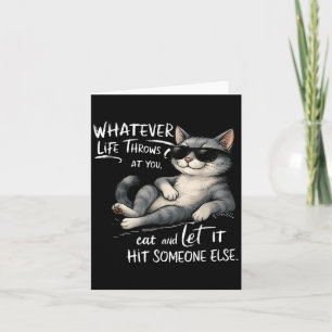 Tarjeta Graciosa Cita Gráfica De Camisetas De Gato Para Ho