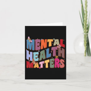 Tarjeta Graciosa colorida Retro Groovy Salud Mental S Awar