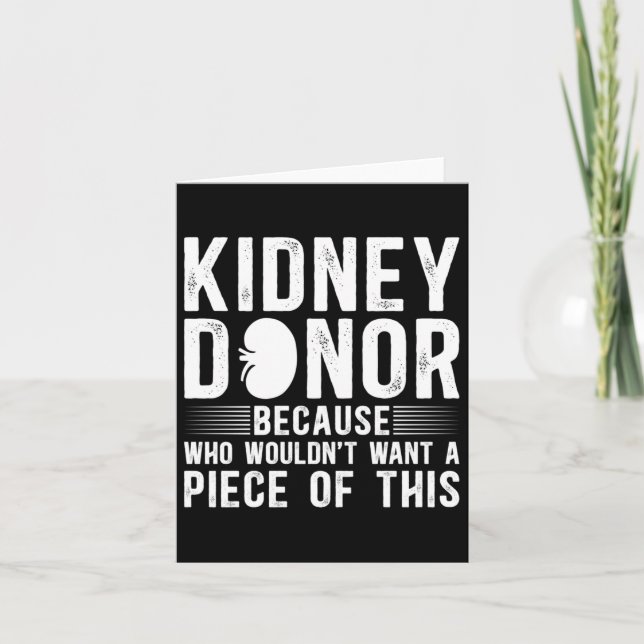 Tarjeta Graciosa Conciencia del donante de riñón Transplan (Anverso)