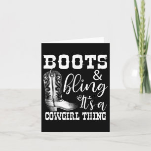 Tarjeta Graciosa Cowgirl Boots Bling Women Gire Cute Love