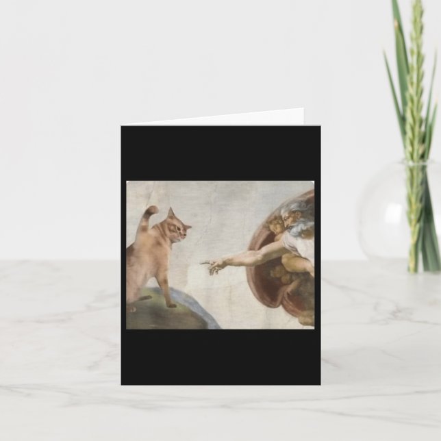 Tarjeta Graciosa Creación De Dios De Adam Meme Michelangel (Anverso)