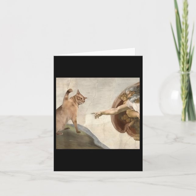 Tarjeta Graciosa Creación De Dios De Adán Meme Jesús (Anverso)