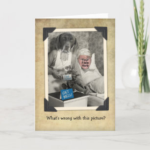 Tarjeta Graciosa enfermera de perro vintage se lleva bien