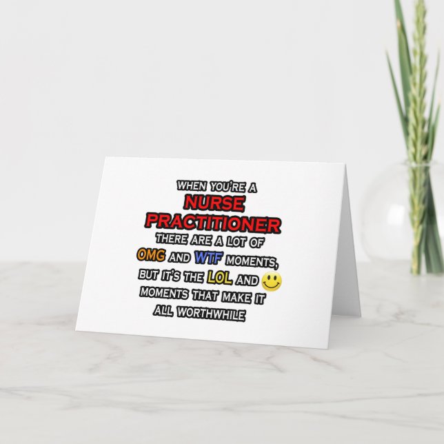 Tarjeta Graciosa enfermera practicante... OMG WTF LOL (Anverso)