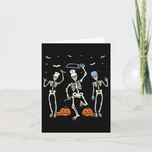 Tarjeta Graciosa enfermera Skeleton Halloween Healthcare