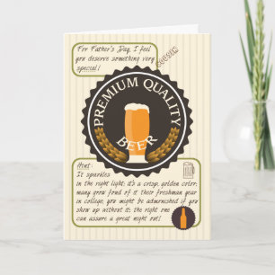 Tarjeta Graciosa etiqueta de cerveza retro del Día del Pad