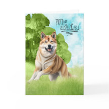 Graciosa felicitación del perro Akita BARKable