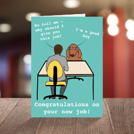 Tarjeta Graciosa felicitación por ilustracion de perro nue