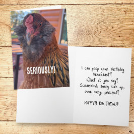 Tarjeta Graciosa fotografía de cierre de cabeza de pollo