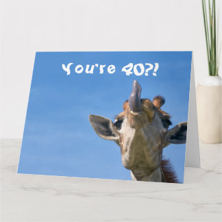 Tarjeta Graciosa Giraffe Feliz 40 cumpleaños