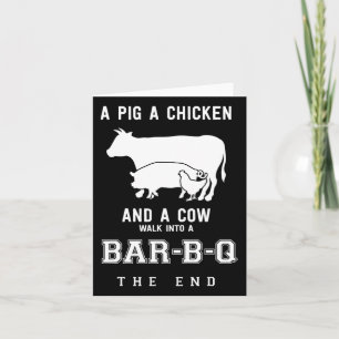 Tarjeta Graciosa Historia De Vaca De Pollo De Cerdo Del Ma