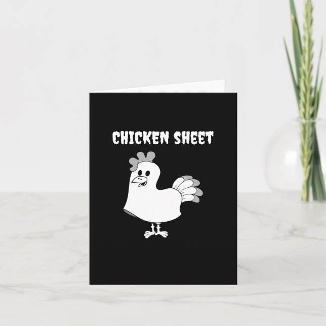 Tarjeta Graciosa hoja de boo fantasma de Halloween Pun Chi (Anverso)