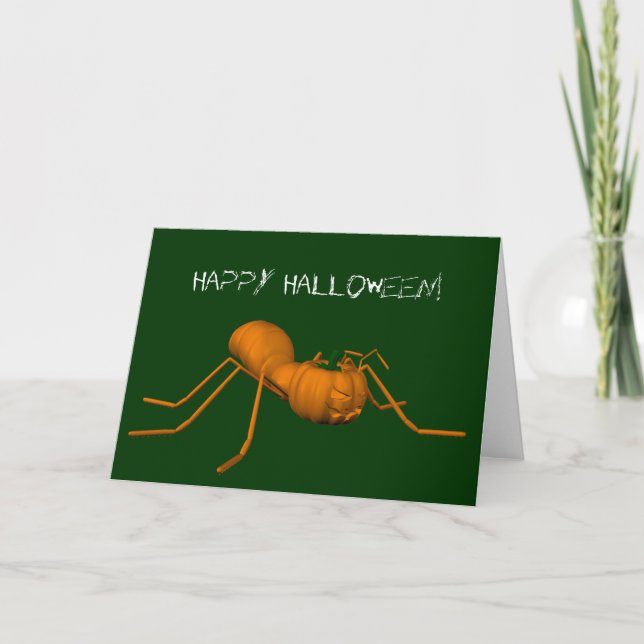 Tarjeta Graciosa hormiga de Halloween (Anverso)