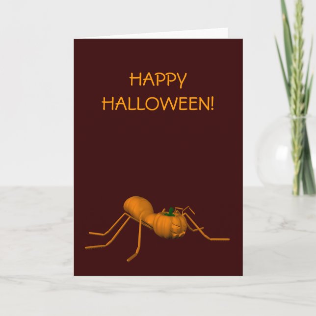 Tarjeta Graciosa hormiga de Halloween (Anverso)