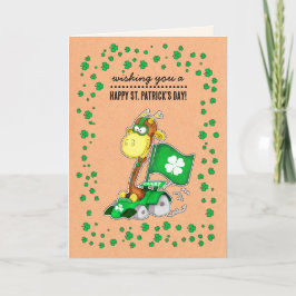 Tarjeta Graciosa jirafa Kraft Paper St. Patrick's Day Pers