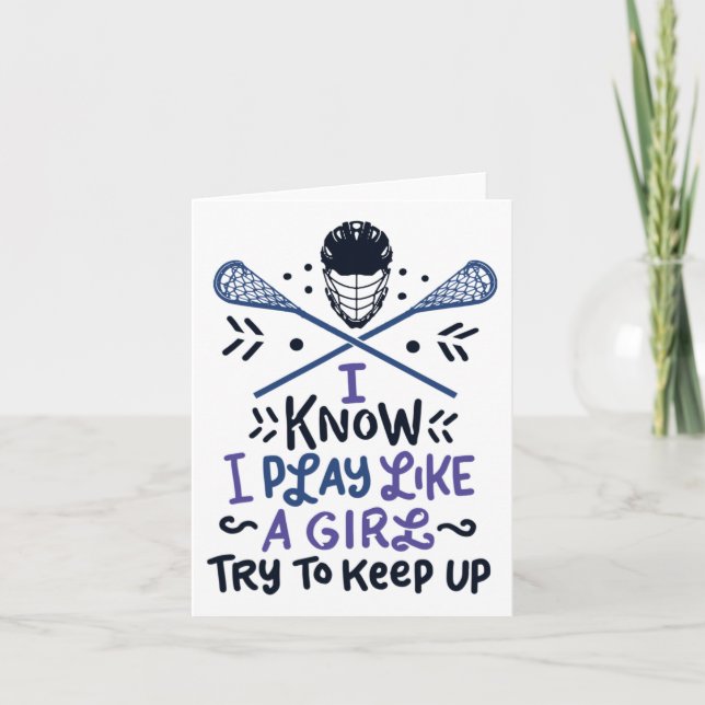 Tarjeta Graciosa Lacrosse Sé Que Juego Como Una Idea De Re (Anverso)