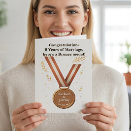 Tarjeta Graciosa medalla de bronce en el octavo aniversari
