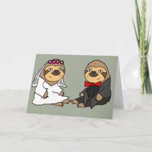 Tarjeta Graciosa Novia Sloth y Boda Groom