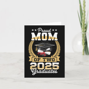 Tarjeta Graciosa Orgullosa Madre De Dos Gemelos Graduados