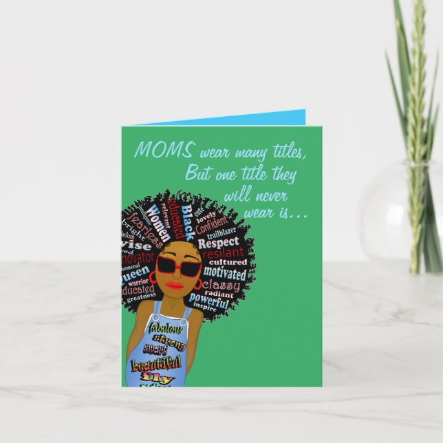 Tarjeta Graciosa palabra de moscas en arte afroamericano D (Anverso)