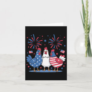 Tarjeta Graciosa Patria De Pollos Ee.Uu. Bandera 4 De Juli