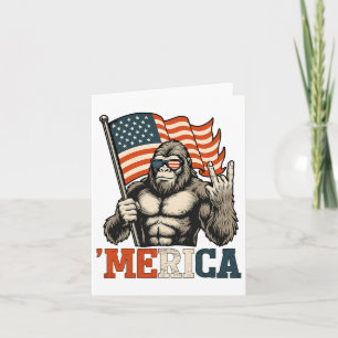 Tarjeta Graciosa Pie Grande Merica Rock Bandera Estadounid