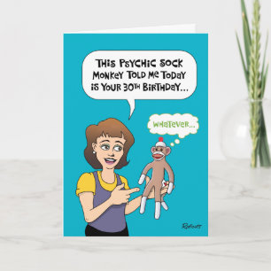 Tarjeta Graciosa predicción de cumpleaños número 30
