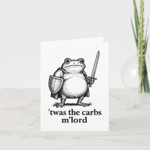 Tarjeta Graciosa Rana Medieval Meme Carbs Knight Mlord Quo