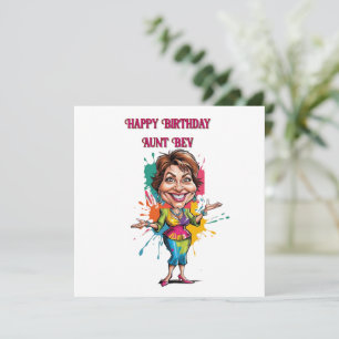 Tarjeta Graciosa salpicadura de pintura tía Caricatura de 