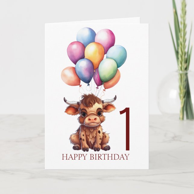 Tarjeta Graciosa vaca marrón (Anverso)