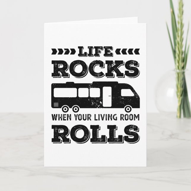 Tarjeta Graciosa vida roca regalo para entusiasta de RV (Anverso)
