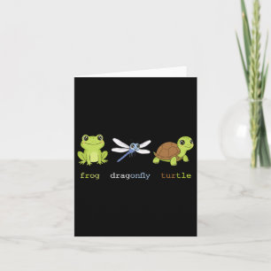 Tarjeta Graciosa y sutil rana política Dragonfly Turtle Re
