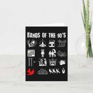 Tarjeta Graciosas Bandas De Rock Alternativo Icónico Nerdy
