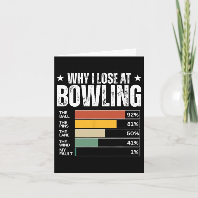 Tarjeta Graciosas Excusas de Bowling (Anverso)