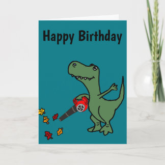 Tarjeta Graciosas hojas de dinosaurios T-rex