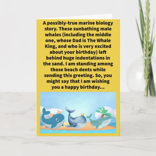Tarjeta Graciosas impresiones de ballenas Feliz cumpleaños (Anverso)